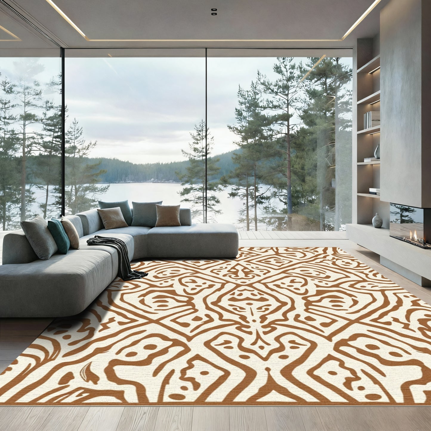 Brown Ivory Tribal Savanna Rug
