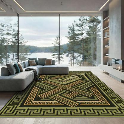 Ancient Greece Geometric Temple Rug