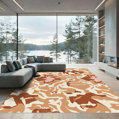 Terracotta Abstract Fusion Splotch Rug