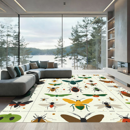 Vibrant Assorted Insect Collection Rug