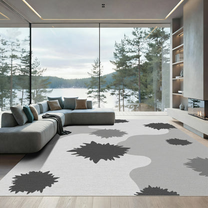 Monochromatic Spiky Cloud Abstract Rug