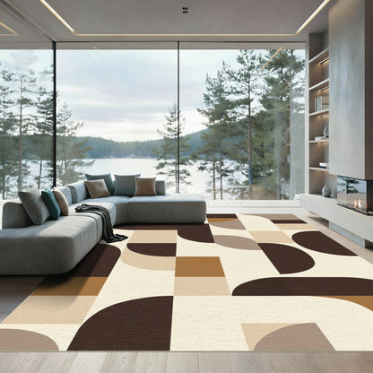 Mid Century Modern Abstract Shapes Rug
