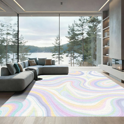 Pastel Wavy Swirl Rug