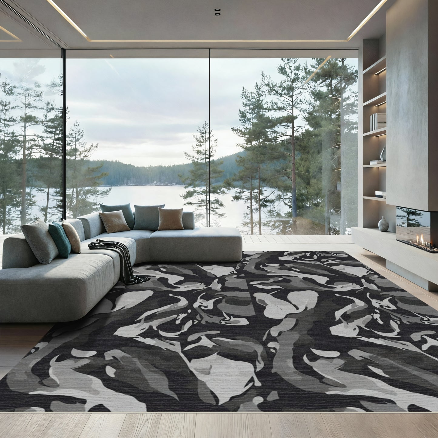 Monochromatic Abstract Blends Rug