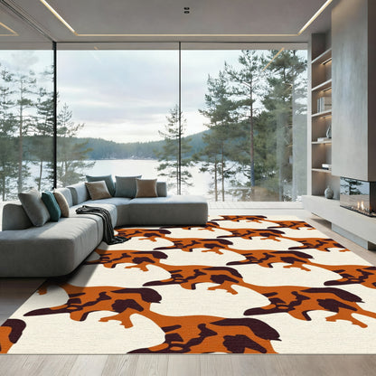 Amber Ochre Abstract Organic Rug