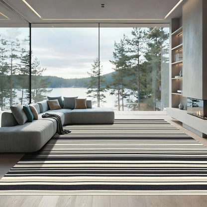 Monochrome Graphic Stripe Rug
