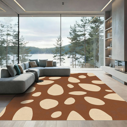 Brown Beige Organic Pebble Rug