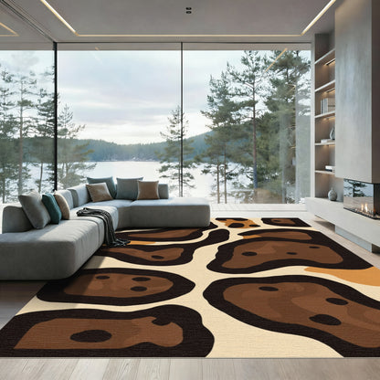 Earthy Leopard Spots Abstract Contemporary Rug