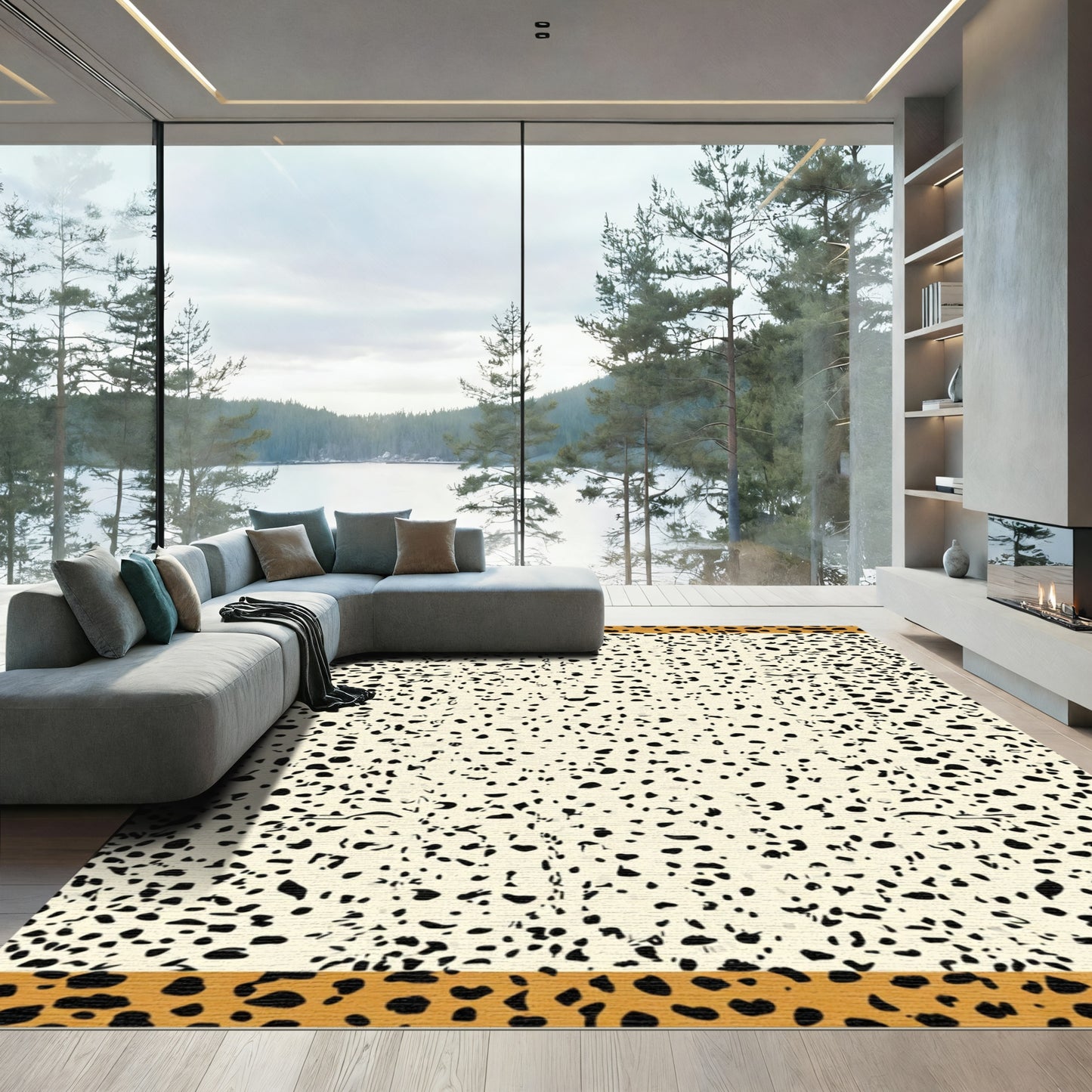 Cream Speckled Terracotta Spots Rug