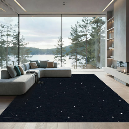 Dark Night Sky Shooting Stars Rug