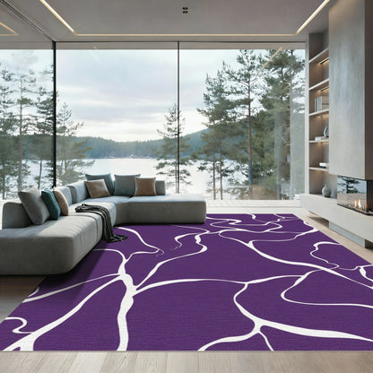 Deep Plum Abstract Organic Flow Rug