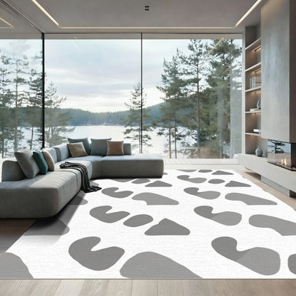 Gray Abstract Organic Shapes Rug
