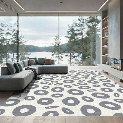 Contemporary Gray Oval Scatter Rug