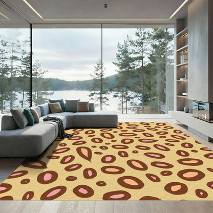 Wild Animal Spots Ochre Brown Rug