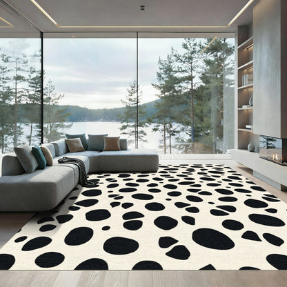 Cream Black Spotty Organic Flow Rug