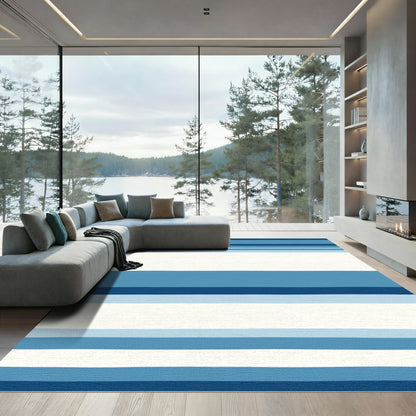Cool Tones Watercolor Stripe Rug