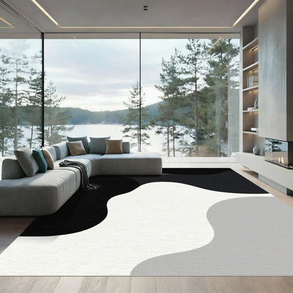 Monochrome Abstract Blobs Rug