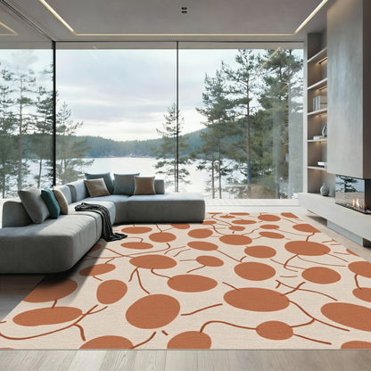 Terracotta Abstract Botanical Connections Rug
