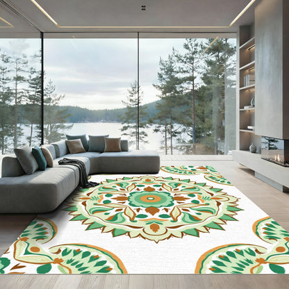 Mint Green Floral Medallion Harmony Rug
