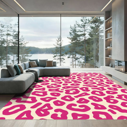 Vibrant Magenta Abstract Spots Rug