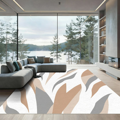 Neutral Abstract Organic Stripe Rug