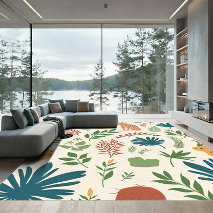 Terracotta Zebra Jungle Foliage Rug