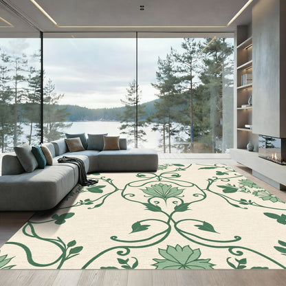 Emerald Green Floral Vine Rapport Rug