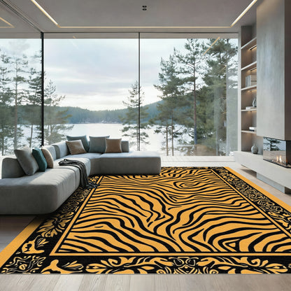 Bold Tiger Stripe Border Rug