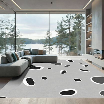 Grey And White Organic Spots Rug