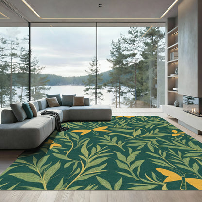 Golden Butterfly Foliage Garden Rug