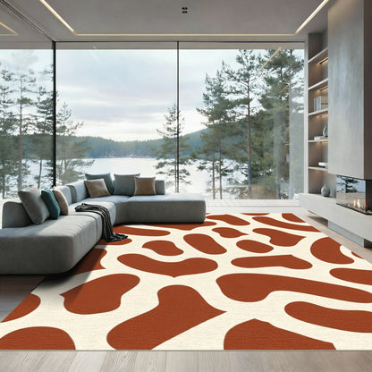 Brown And Cream Abstract Spots Rug