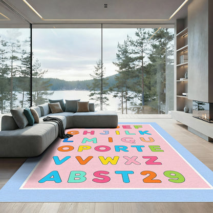 Playful Alphabet Letters Colorful Composition Rug