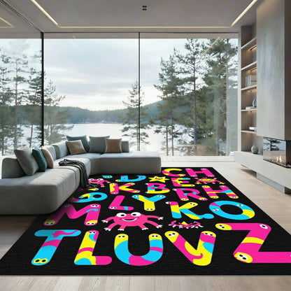 Playful Alphabet Monsters Colorful Abc Rug