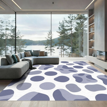Periwinkle Abstract Blob Shape Rug