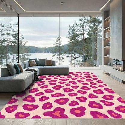 Vibrant Fuchsia Leopard Spots Rug