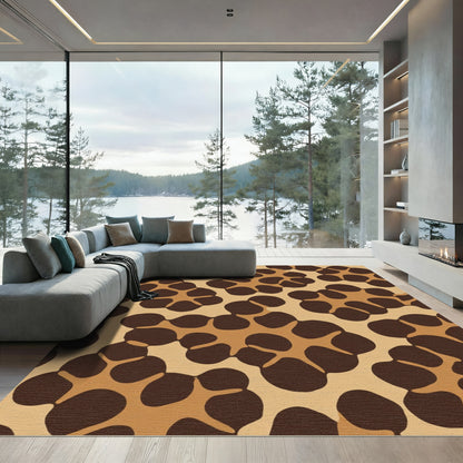 Brown Tan Organic Spots Rug
