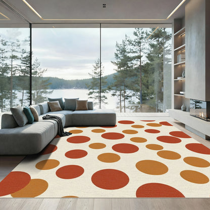 Terracotta Ochre Scattered Dot Rug