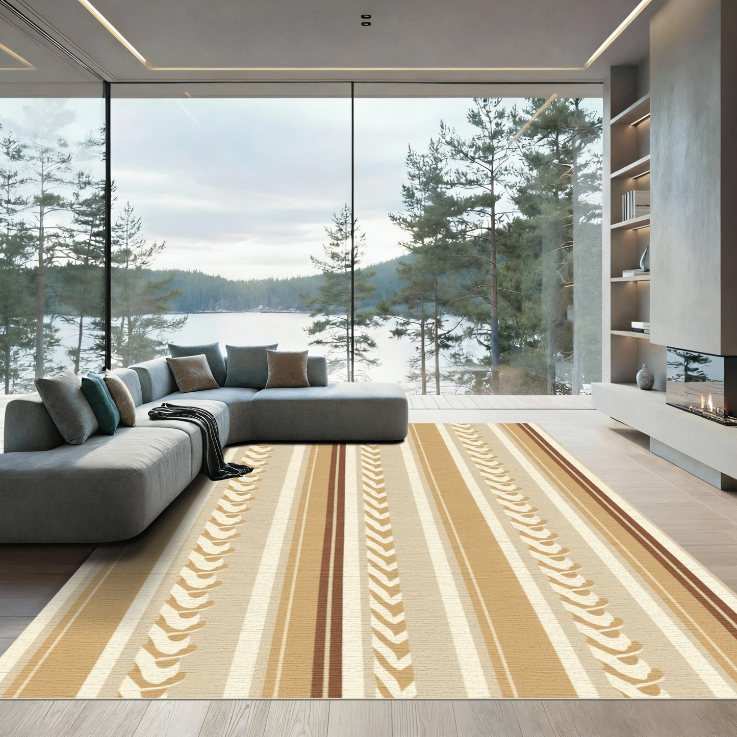 Earthy Tones Braided Stripe Rug