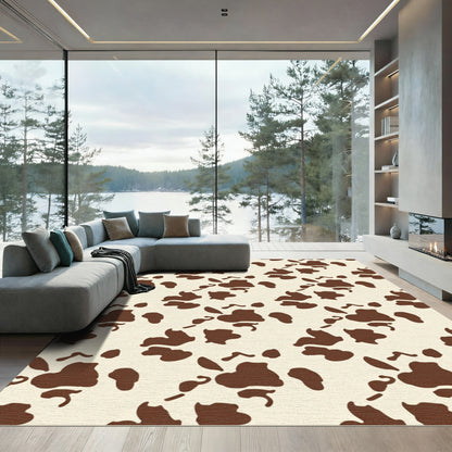 Brown Spotted Cream Irregular Shapes Rug