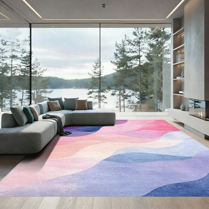 Purple Pink Blue Fluid Wave Rug