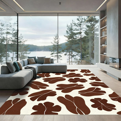Brown Organic Bloom Silhouette Rug