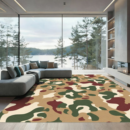 Woodland Camouflage Shapes Rug