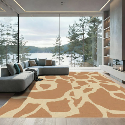 Tan Gold Giraffe Spot Patchwork Rug