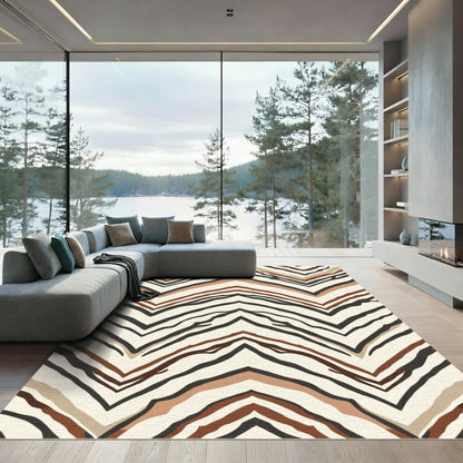 Earthy Zigzag Animal Stripe Rug