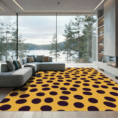 Bold Ochre Polka Dot Splash Rug