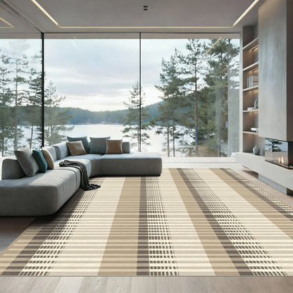 Neutral Beige Vertical Stripe Harmony Rug