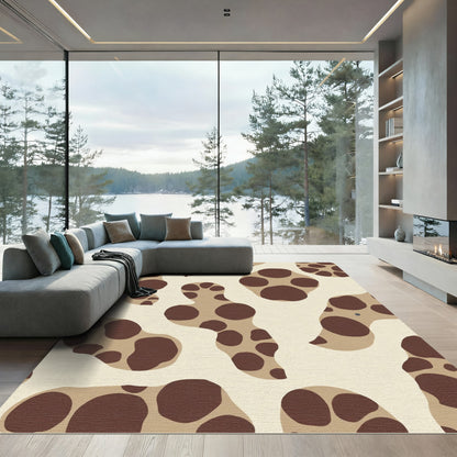 Brown Cream Organic Spots Rug
