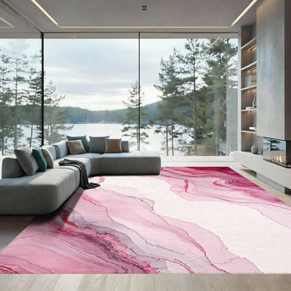 Blush Red Fluid Marble Rug