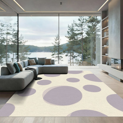 Cream Lilac Soft Dot Arrangement Rug