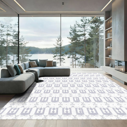 Soft Lilac Geometric Archways Rug